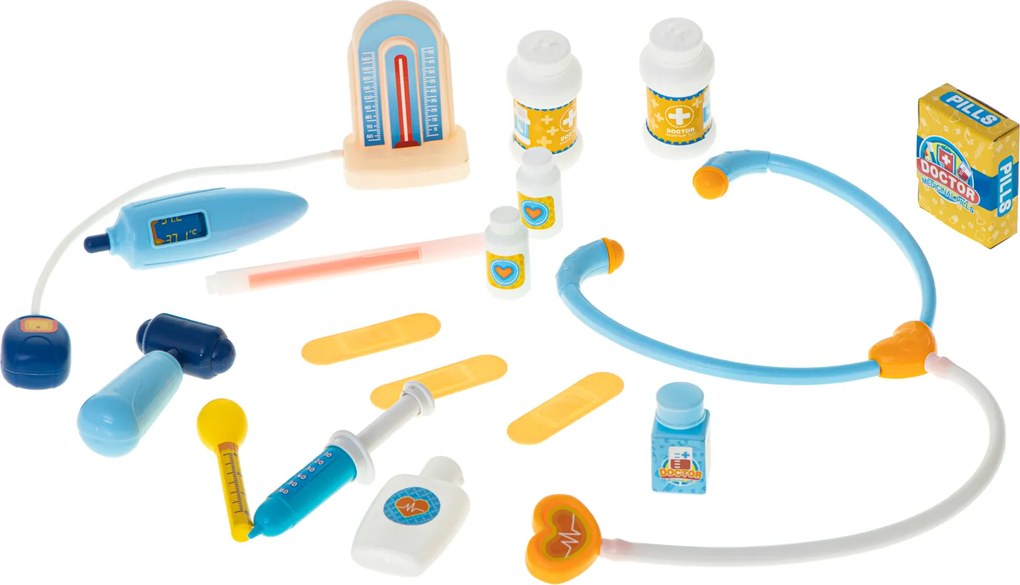 KIK 34-dielna detská lekárska súprava v kufríku pre deti – hračka (stetoskop, teplomer)