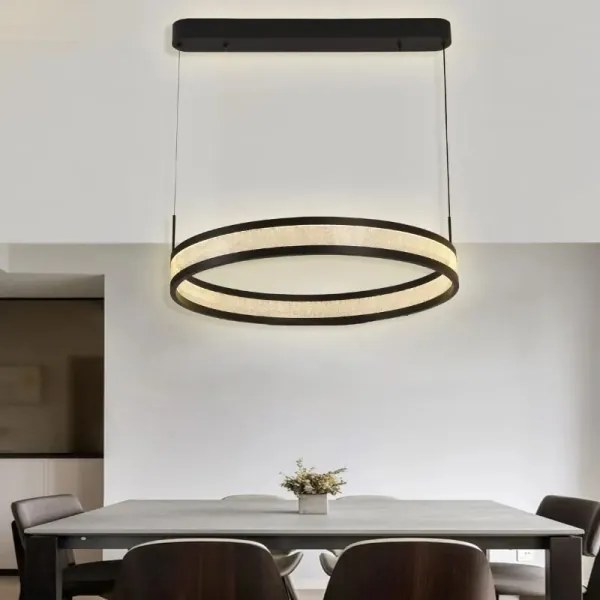 LED Stmievateľný luster na lanku LED/45W/230V čierna + diaľkové ovládanie