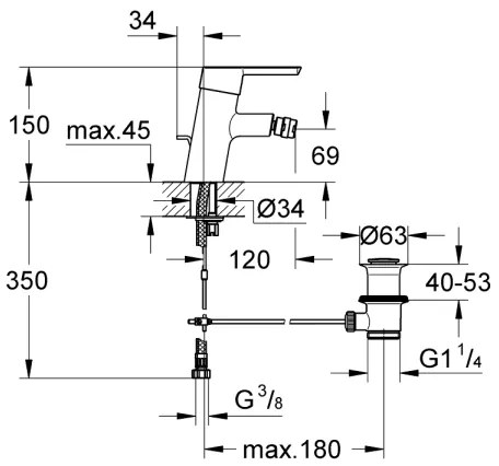 GROHE 32558000 - Bidetová batéria FEEL DN 15 lesklý chróm