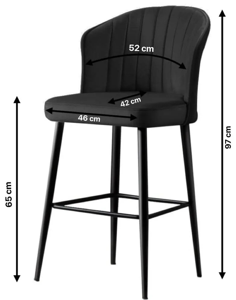 Súprava 2 ks barových stoličiek RUBI čierna
