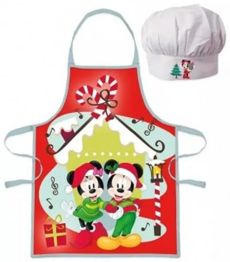 Javoli - Detská Vianočná zástera a kuchárska čiapka Mickey a Minnie Mouse - Disney