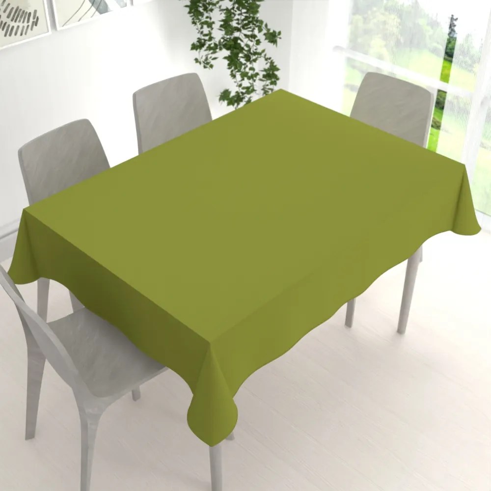 Biante Dekoračný obdĺžnikový obrus Rongo RG-095 Olivovo zelený 120x160 cm