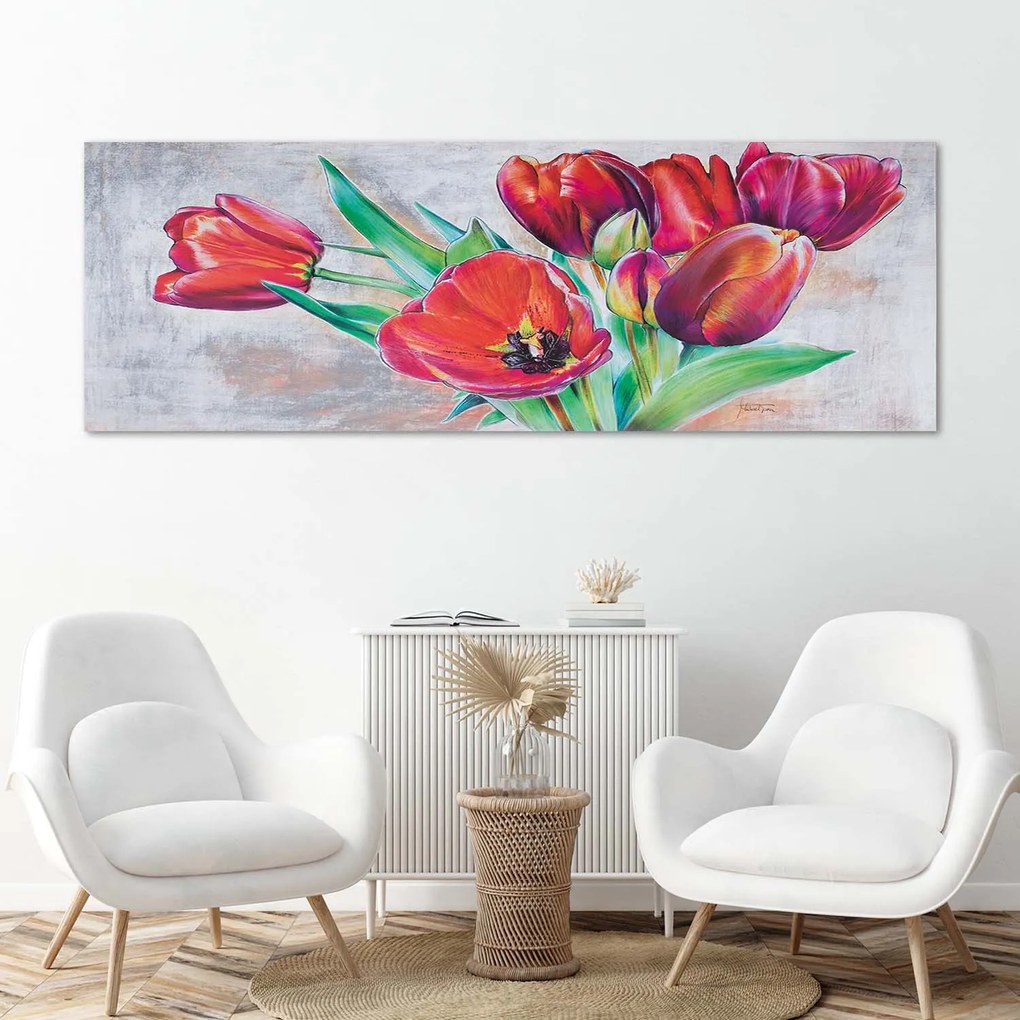 Gario Obraz na plátne Kytica červených tulipánov Rozmery: 90 x 30 cm