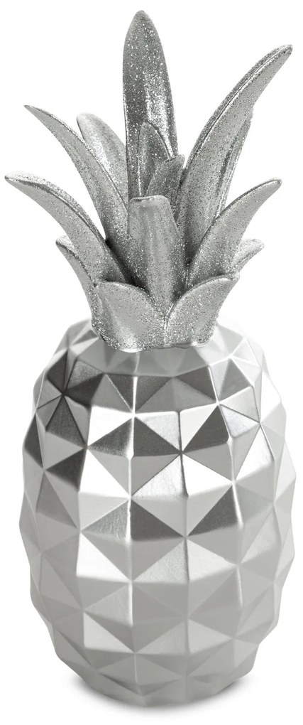 DEKORAČNÁ SOŠKA ESTEL 10X10X25 CM STRIEBORNÁ