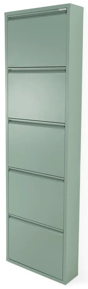 Sivozelená kovová výklopná skrinka na topánky 50x169x15 cm Billy – Spinder Design