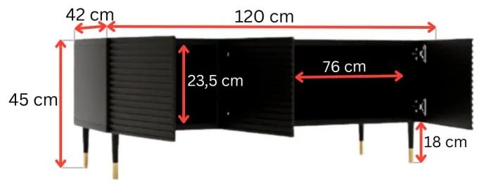 TV skrinka Imperotta I02 (čierna). Akcia -16%. Vlastná spoľahlivá doprava až k Vám domov. 1123833
