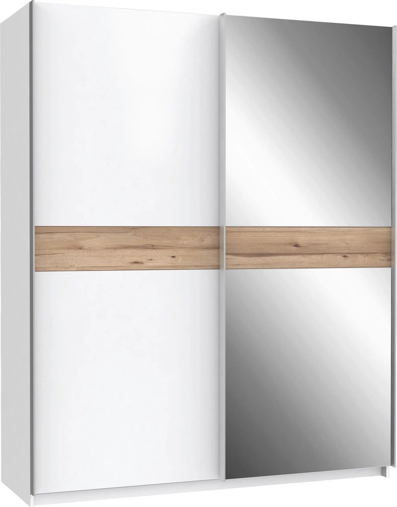 XXXLutz ŠAT. SKRIŇA S POSUV. DVERAMI, biela, farba duba, 170,3/210,5/61,2 cm Xora - Skrine - 000687023303