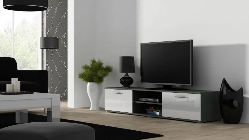 Televízny stolík Cama SOHO 180 S3 sivý mat/biely lesk
