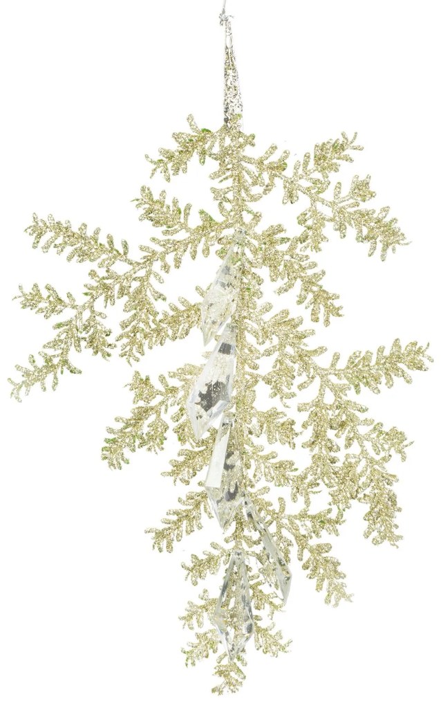 VIANOČNÁ DEKORÁCIA PL 88 SADA 6KS 10X25 CM ŠAMPANSKÉ