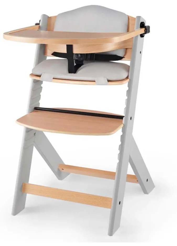 KINDERKRAFT - Detská jedálenská stolička s polstrovaním ENOCK šedá