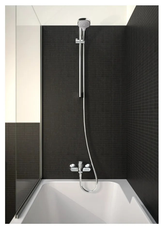 Hansgrohe Croma Select E, sprchová súprava Vario so sprchovou tyčou 65 cm, biela/chrómová, HAN-26582400