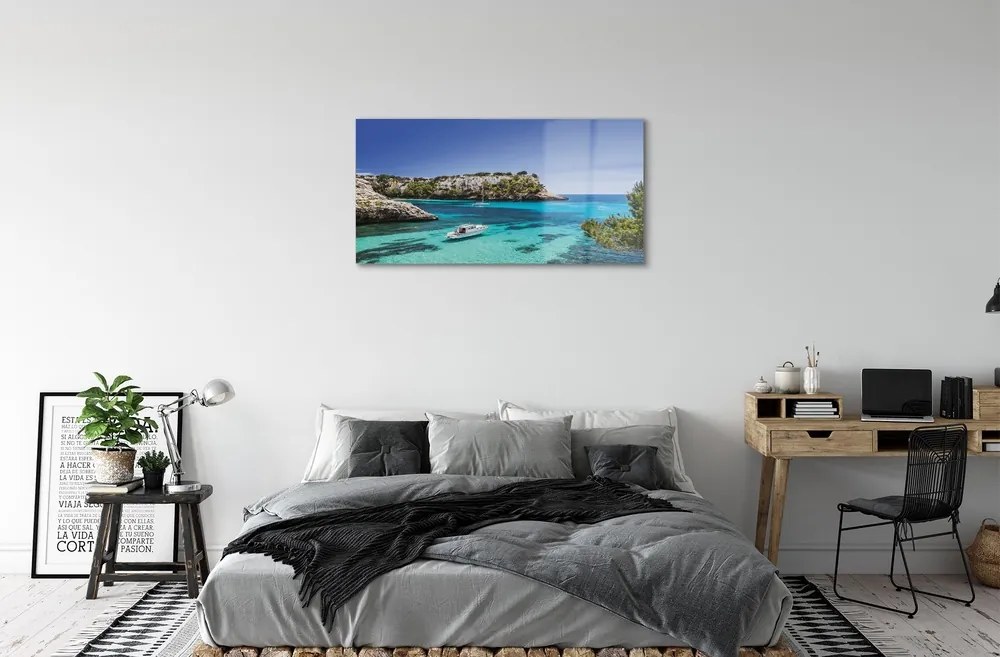 Sklenený obraz Španielsko Cliffs morské pobrežie 100x50 cm