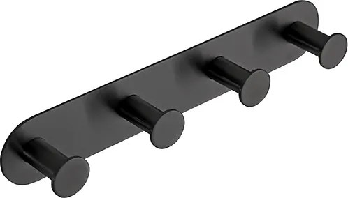 Bemeta Design EASY: Vešiak, so 4 háčikmi, čierny - 163106390