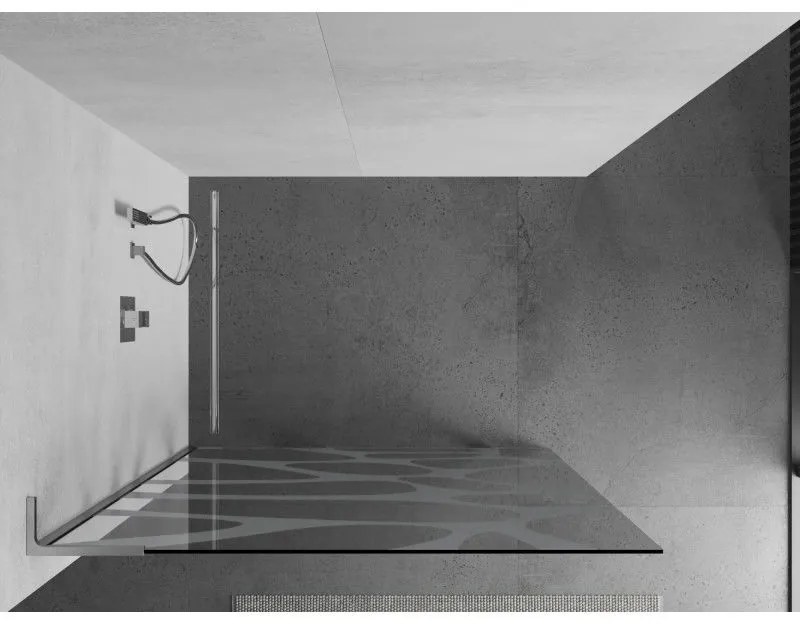 Mexen Kioto L, sprchová zástena Walk-In 80 x 200 cm, 8mm číre sklo biely vzor, chrómový profil, 800-080-103-01-97