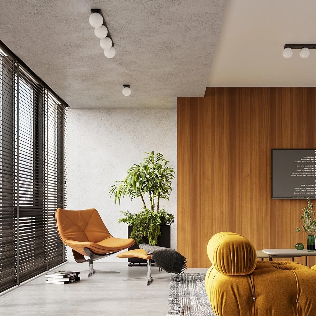 Stropné svietidlo Yoli, 1x biele sklenené tienidlo, b