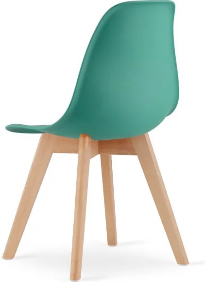 Jedálenská stolička KITO zelená / naturálne nohy