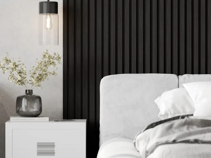 Mexen Lam-F, akustické stenové lamely 275 × 30 cm, plstený podklad 8 mm, technická dyha, eben čierny, S105-275307-3015-023