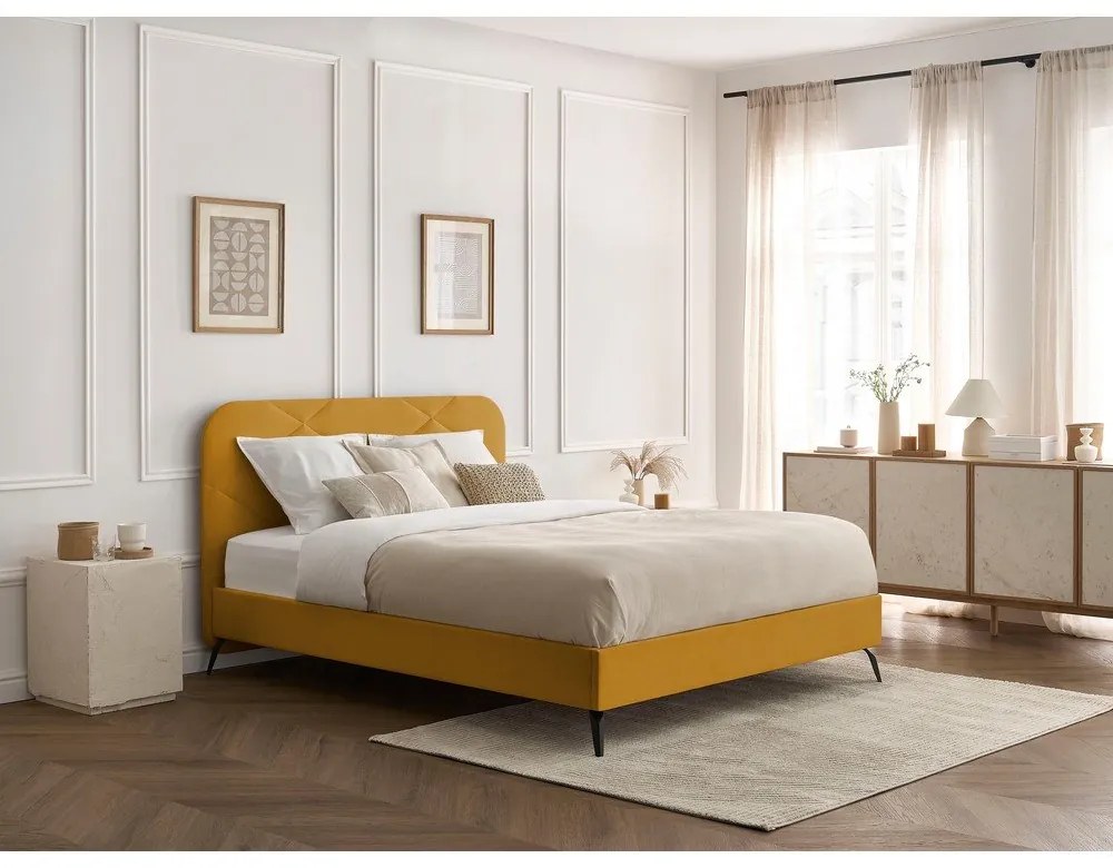 Čalúnená dvojlôžková posteľ s roštom 180x200 cm Prune – Bobochic Paris