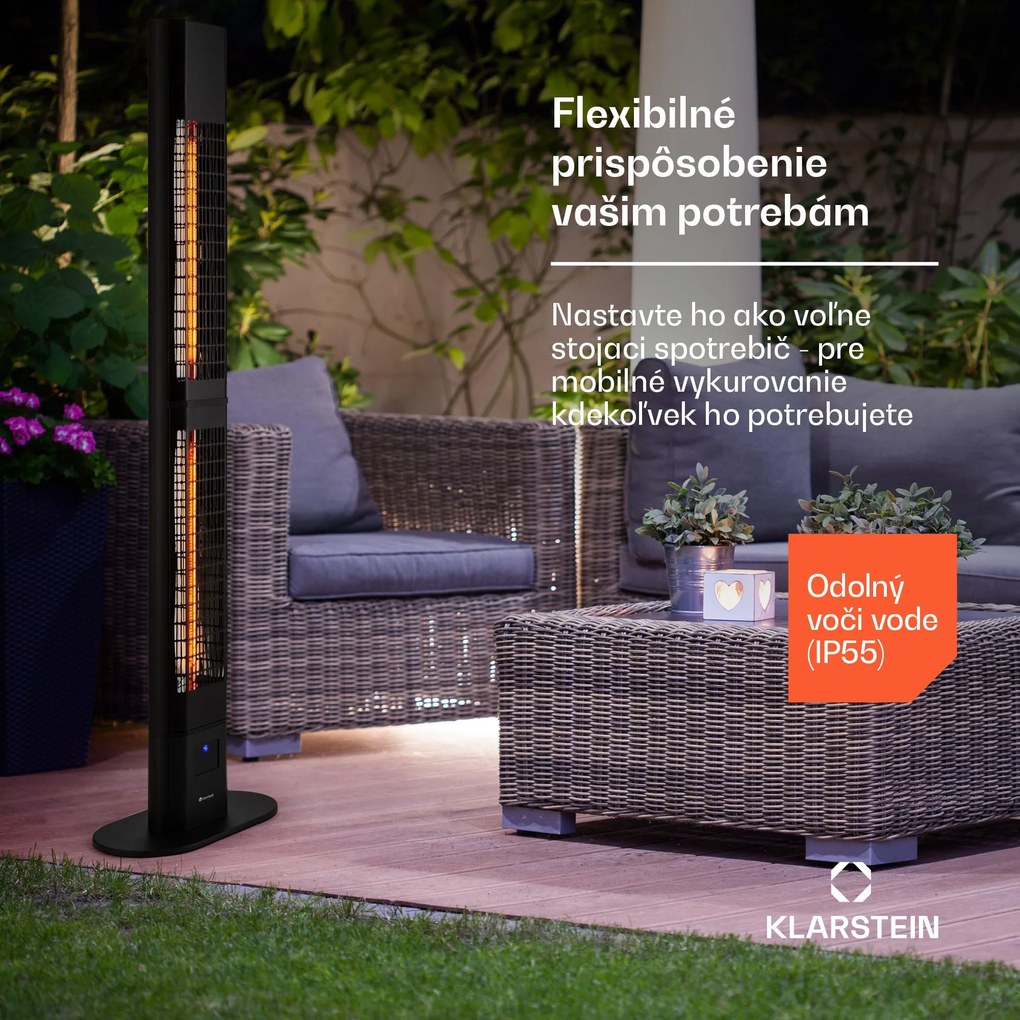 Blumfeldt Heat Guru 3000, sálavý ohrievač, 3000 W, IP54, na vonkajšie použitie, diaľkové ovládanie