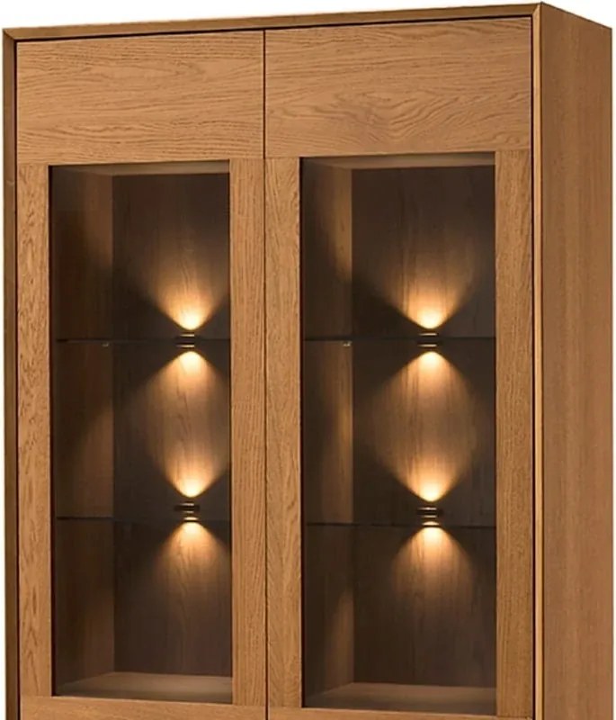 Vitrína Lazure 12 s LED osvětlením 95 cm dub Rustikal karamelový