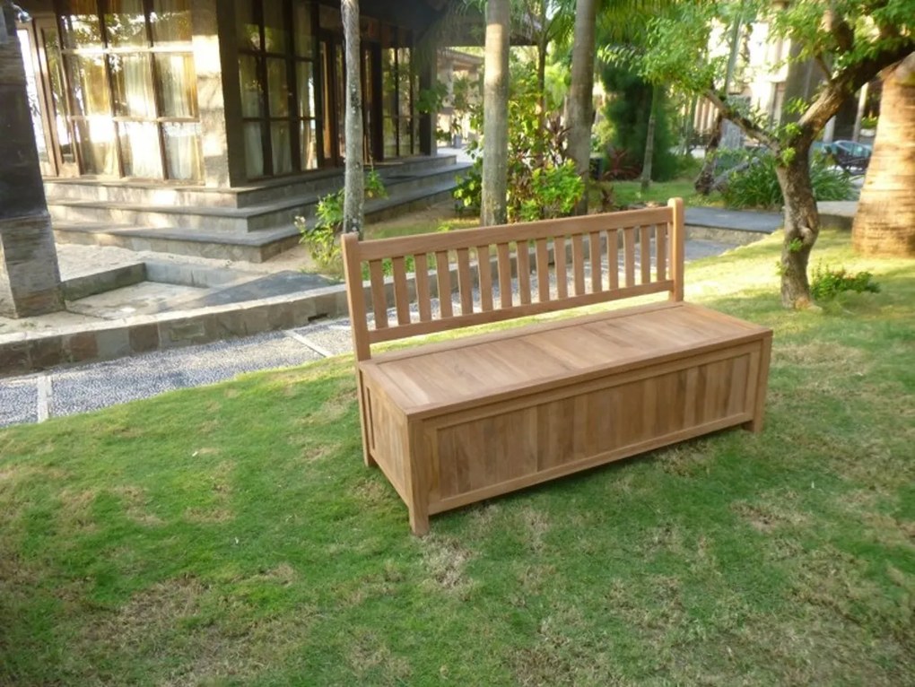 Záhradná drevená lavica s úložným priestorom Ria 150 cm