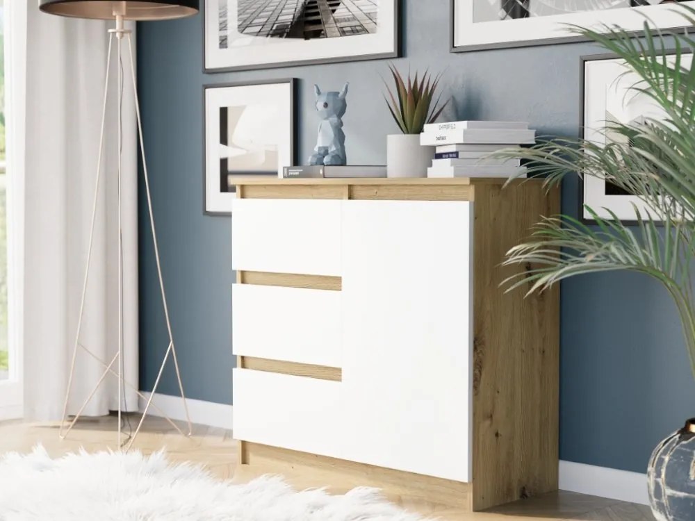 Komoda R-80-S3 so zásuvkami 80 cm - rôzne farebné prevedenia biela