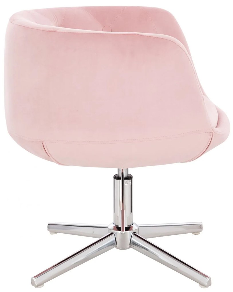 LuxuryForm DESIGN Kreslo MONTANA VELUR na striebornom kríži - ružové
