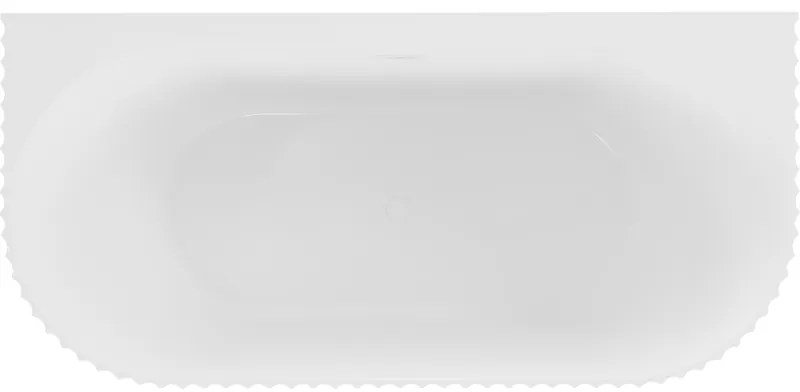 Mexen Sella, voľne stojaca vaňa ku stene, drážkovaná, 150 x 75 cm, biela lesklá, biely prepad, 52711507500-20