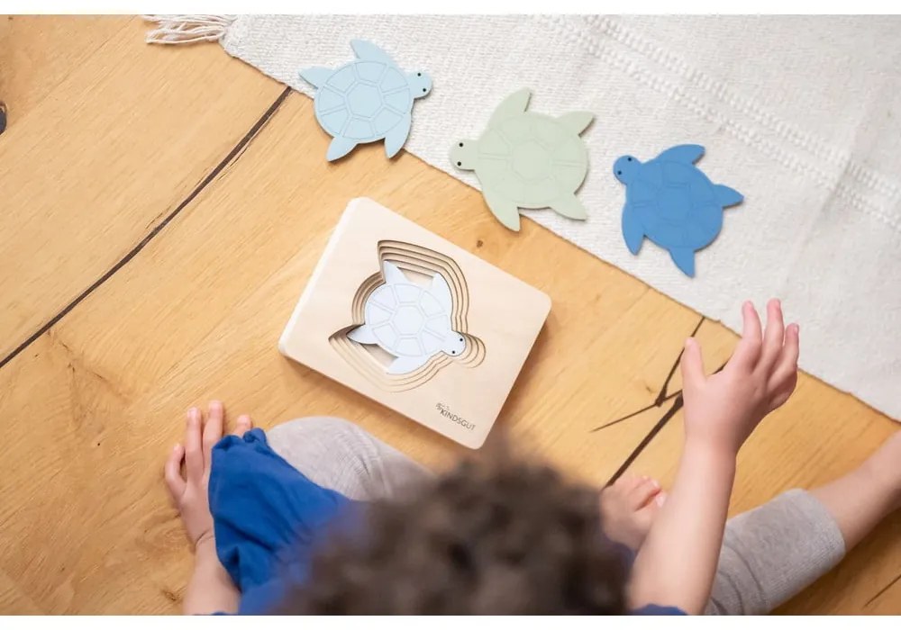 Drevené vkladacie puzzle Turtle – Kindsgut
