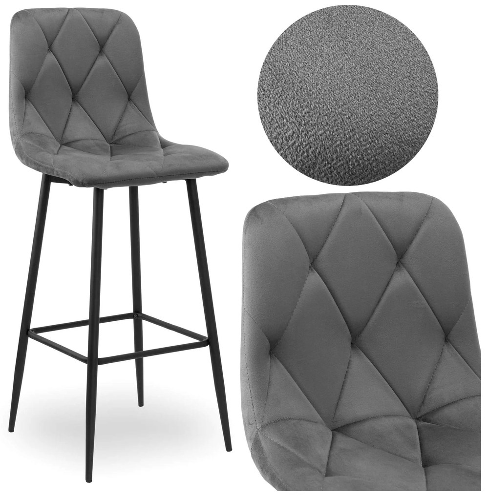 Barová stolička KINGSTON sivá