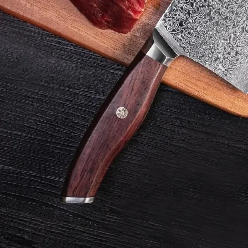 KnifeBoss damaškový nôž Cleaver 7" (182 mm) Rose wood VG-10