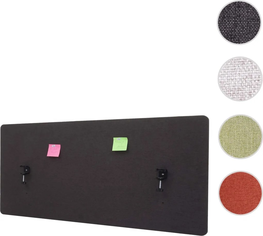 Akustický panel na stôl HWC-G75 - dvojstenná látka/textil - 60x140 - hnedo-sivá