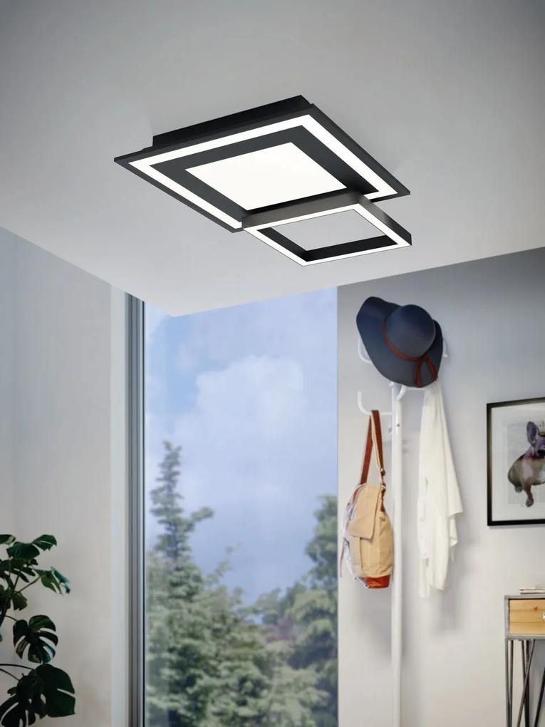 EGLO LED prisadené stropné svetlo SAVATARILA-C, 20W, teplá biela-studená biela, RGB, čierne