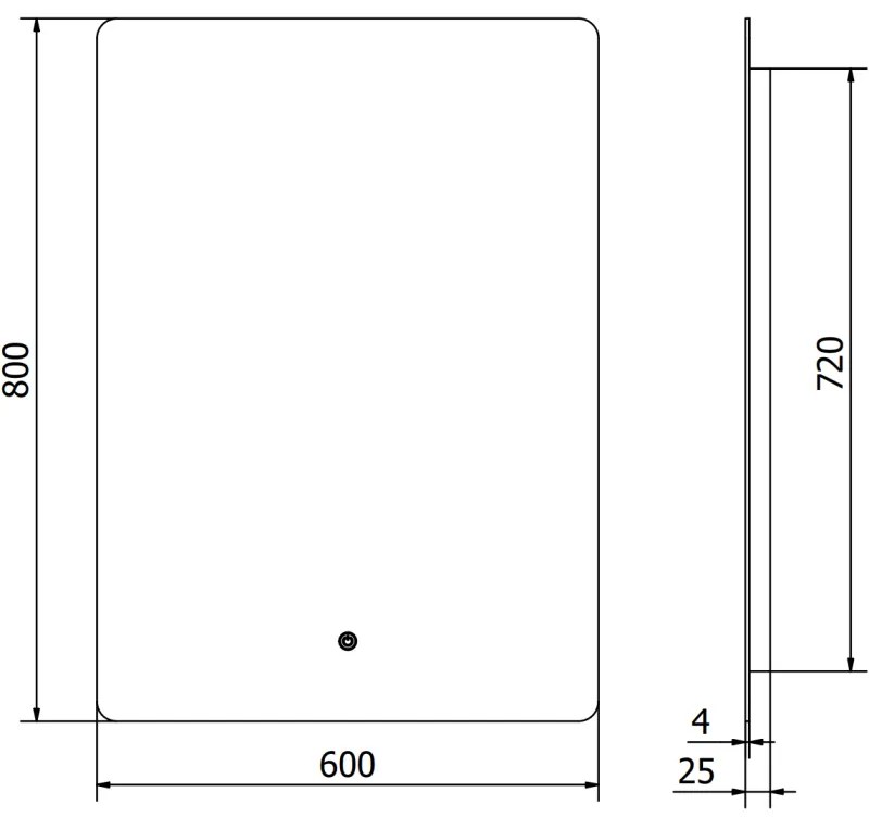Mexen Sun, LED kúpeľňové zrkadlo s podsvietením 60x80 cm, 6000K, ochrana proti zahmlievaniu, 9807-060-080-611-00
