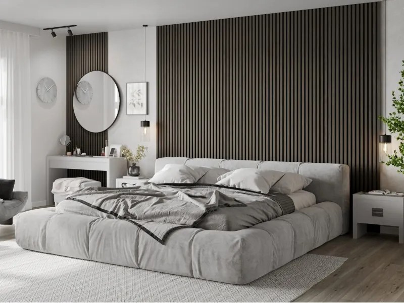 Mexen Lam-F, akustické stenové lamely 275 × 30 cm, plstený podklad 8 mm, technická dyha, dub ónyxový, S105-275307-3015-010