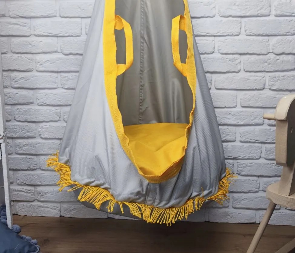 Závesný vak LILI - žlto / sivý