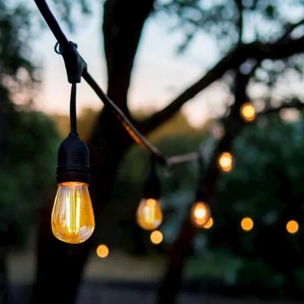 Vonkajšia dekoračná reťaz GIRLANDA 17 m 15xE27/15W/230V IP44