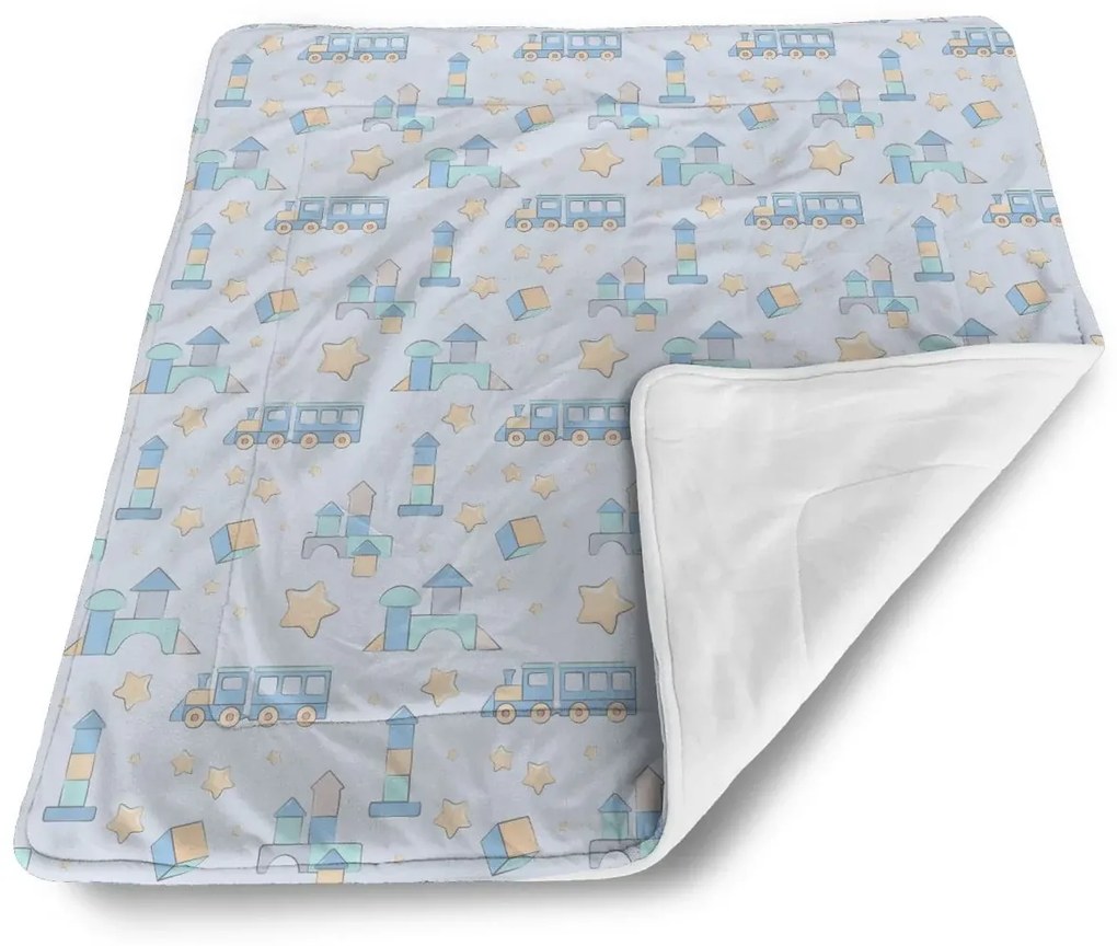 Sablio Deka pre bábätko Stavebnice a vláčiky - 80x100 cm