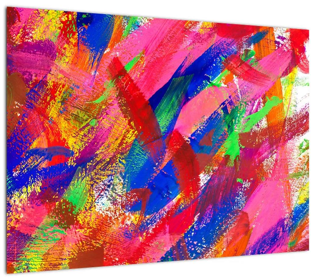 Sklenený obraz - Farebná abstrakcia (70x50 cm)