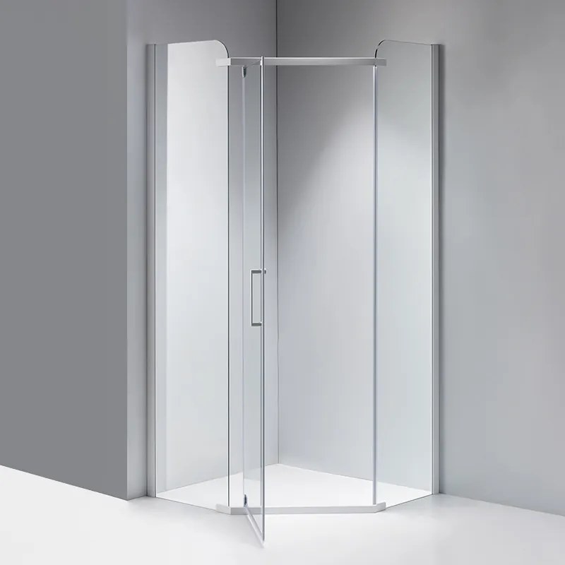 BPS-koupelny Päťuholníkový sprchový kút KZ91A WH 80x80 biela/transparent - bez vaničky