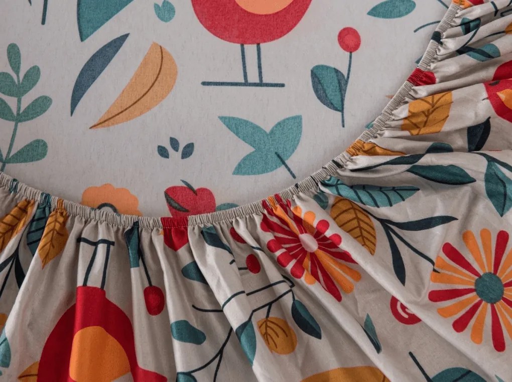 Plachta z mikrovlákna RETRO BIRD farebná 90x200 cm