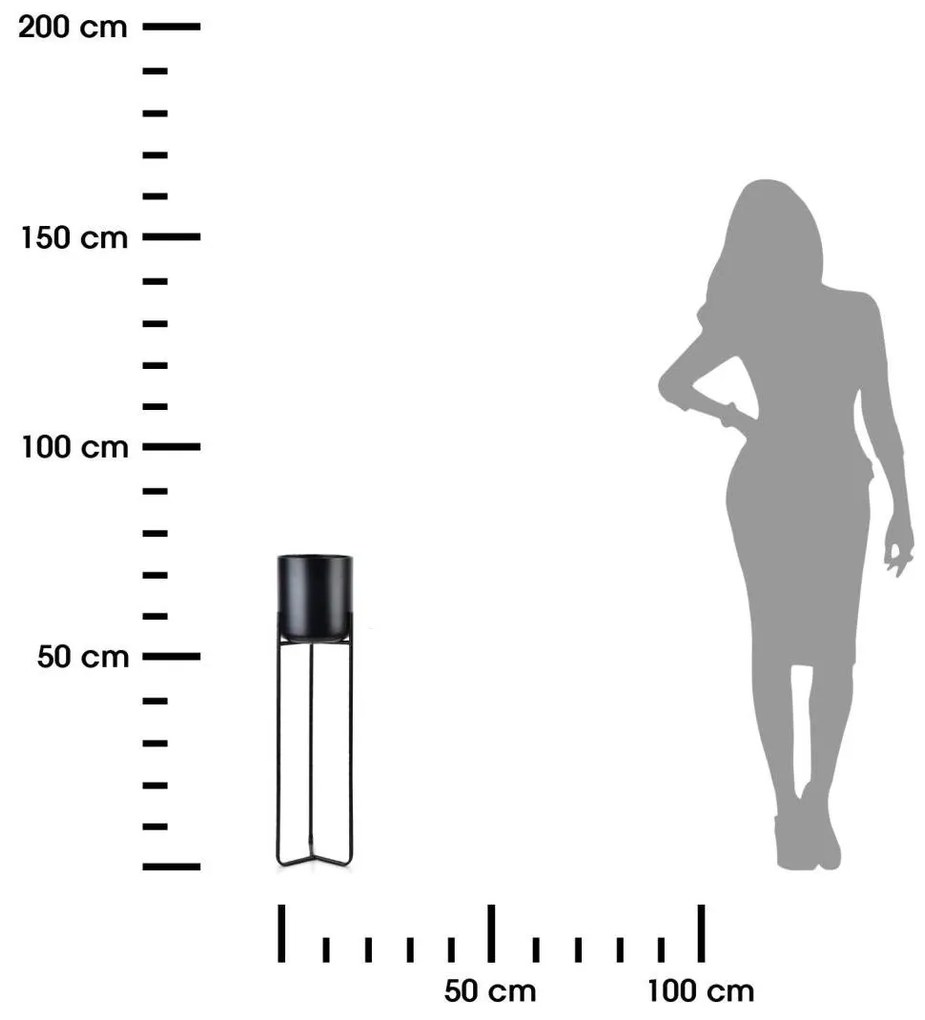 Květináč na stojanu Swen 77 cm černý