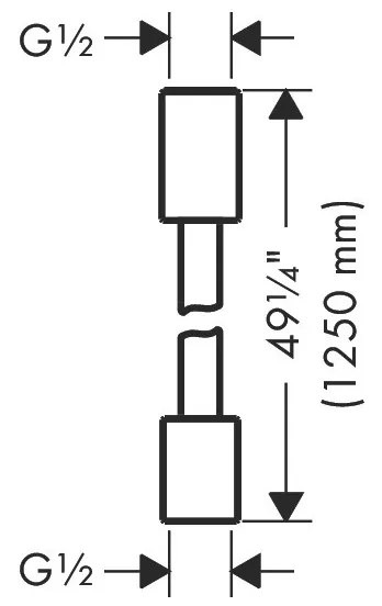 Axor ShowerSolutions - Textilná sprchová hadica 1250 mm s valcovými maticami, kartáčované červené zlato 28228310