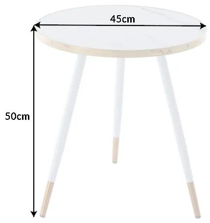 Dizajnový konferenčný stolík Laney 45 cm biely