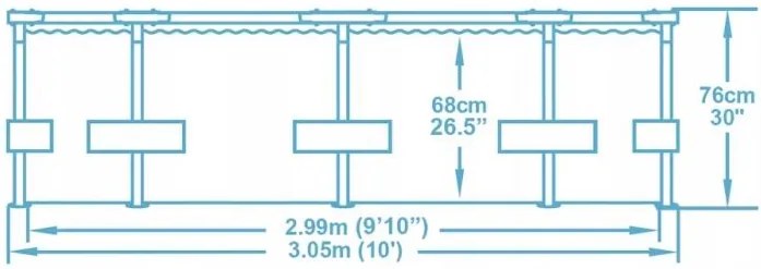 Veľký pevný bazén s filtráciou 305 cm x 76 cm