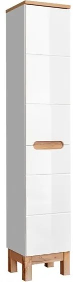Koupelnová sestava Bali 80 cm se zápustným umyvadlem a skříňkami bílá/dub wotan