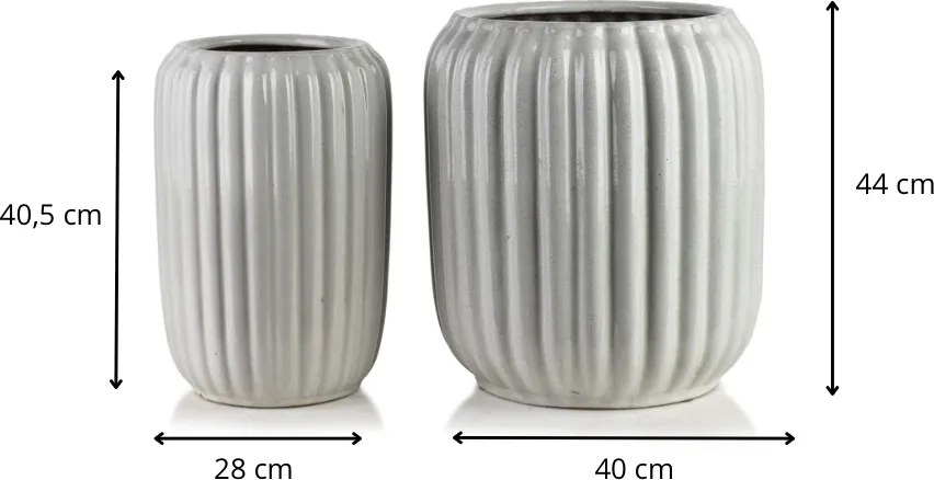 Sada 2 ks keramických květináčů NEVA XV bílá