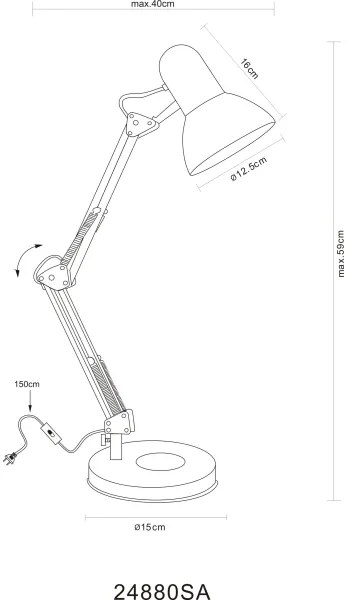 Globo 24880SA - Stolná lampa FAMOUS 1xE27/40W/230V