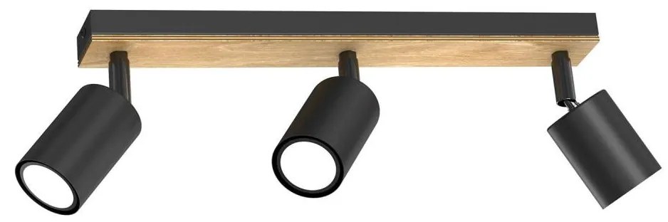 Bodové svietidlo TULON 3xGU10/8W/230V čierna/dub