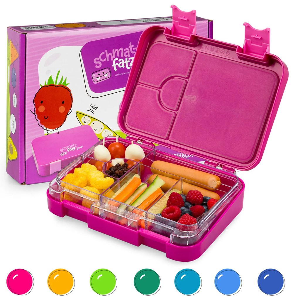 Klarstein Schmatzfatz junior desiatový box, 6 priehradiek, 21,3 x 15 x 4,5 cm, bez BPA